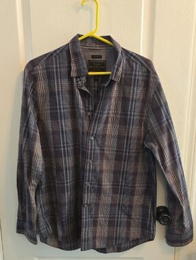 Jos. A. Bank Navy and Light Blue Plaid Button-Down Shirt
